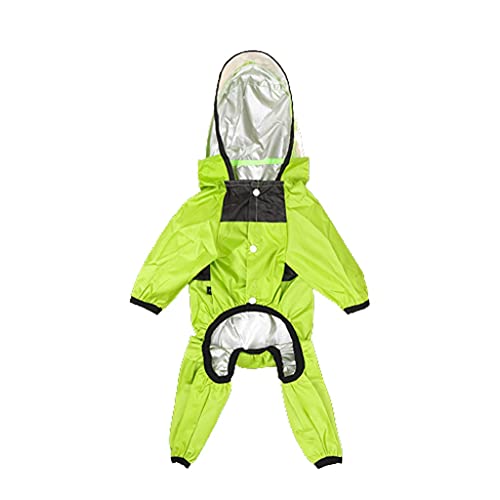 XSWLYY Hundemantel, durchsichtig, durchsichtig, vierbeinig, Regenjacke, regenfest, Overall für Hunde, Farbe: Grün, Größe: L von XSWLYY