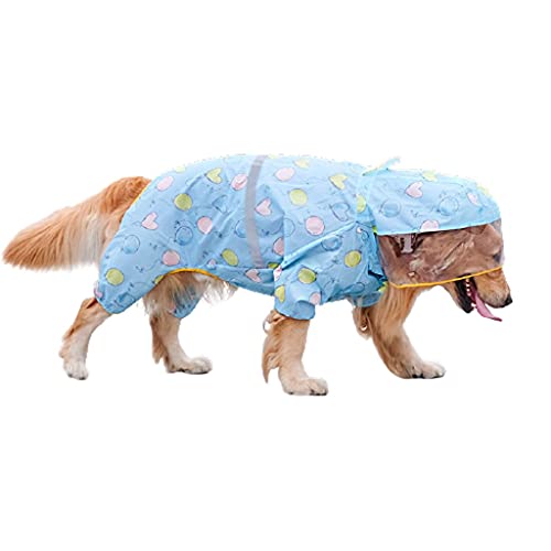 XSWLYY Hundemantel, niedlicher Druck, transparente Krempe, wasserdichte Kleidung, mittelgroße und große Hunde mit reflektierendem Hunde-Regenmantel (Farbe: C, Größe: 5XL) von XSWLYY