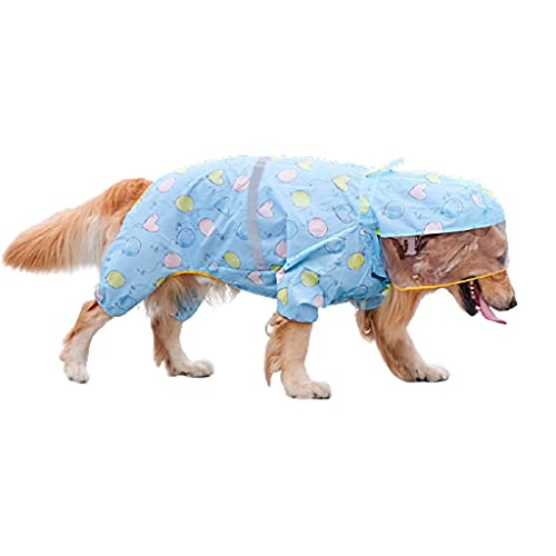 XSWLYY Hundemantel, niedlicher Druck, transparente Krempe, wasserdichte Kleidung, mittelgroße und große Hunde mit reflektierendem Hunde-Regenmantel (Farbe: C, Größe: 7XL) von XSWLYY