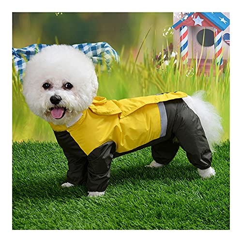 XSWLYY Hundemantel, reflektierend, atmungsaktiv, 4 Beine, wasserdicht, mittelgroß, Regenmantel für Hunde, Farbe: Gelb, Größe XXL von XSWLYY
