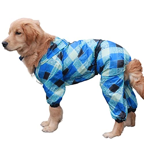 XSWLYY Hundemantel, wasserdicht, für große Hunde, Regenjacke, vierbeinig, Größe 24, Blau von XSWLYY