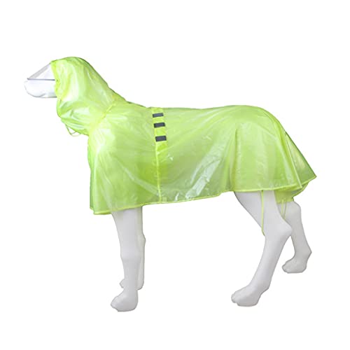 XSWLYY Hundemantel, wasserdichter Poncho, atmungsaktiv, durchscheinend, mit Kapuze, Hunde-Regenmantel (Farbe: Grün, Größe: S) von XSWLYY