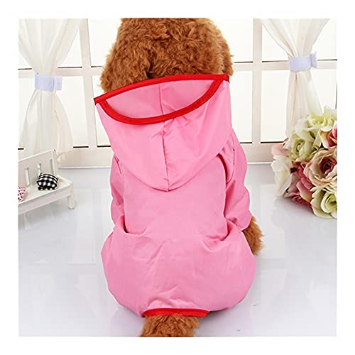 XSWLYY Hundemantel mit Kapuze, vierbeinig, wasserdicht, Regenjacke, Poncho für kleine Hunde, Farbe: Pink, Größe XXL von XSWLYY