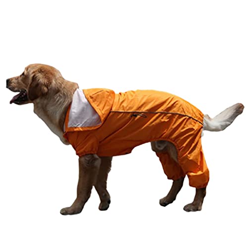 XSWLYY Regenmantel für Hunde, wasserdicht, vierbeinig, für mittelgroße und große Hunde, Farbe: Orange, Größe: S von XSWLYY