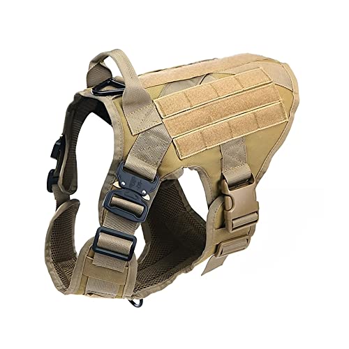 XTrador Special Force K9 taktisches Brustgeschirr Hundegeschirr für mittelgroße und große Hunde mit Griff No Pull Sicherheitsgeschirr verstellbar gepolstert Zuggeschirr (Braun, L) von XTrador