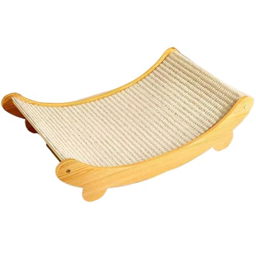 Katzenkratzer Katze Kratzbett 2 in 1 Sisal Cat Kratzplatte Gebogene Katzenkratzer Dampproof Robustes kratzfestes einfaches Baugruppe Katzenkratzer für Innenkatzen, L. von XUEYEGONGJI