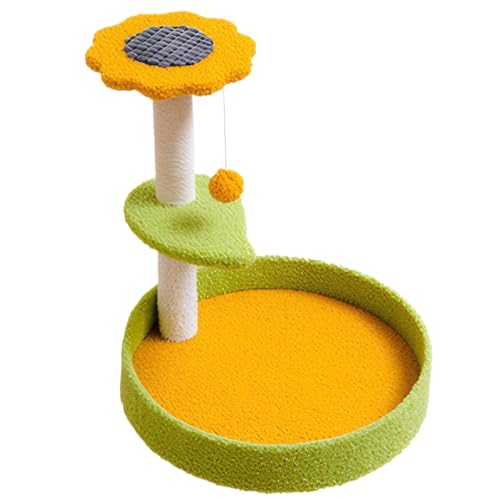 Süßer Katzenbaumblume Katzenbaum süß 17 im Katzenbaumturm mit Kratzerpfosten und pelziger Spielzeugkugel weiche Kratzfeste-resistente Velvet-Katzenbett mit Stabiler Basis für kleine Katzenkätzchen von XUEYEGONGJI