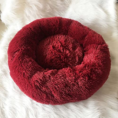 18 Farben Hund Lange Plüsch Betten Beruhigendes Bett Welpen Kissen Haustier Matte Winter Warm Sofa Hundehütte Betten-1, S Durchmesser 40cm von XUFXEUT