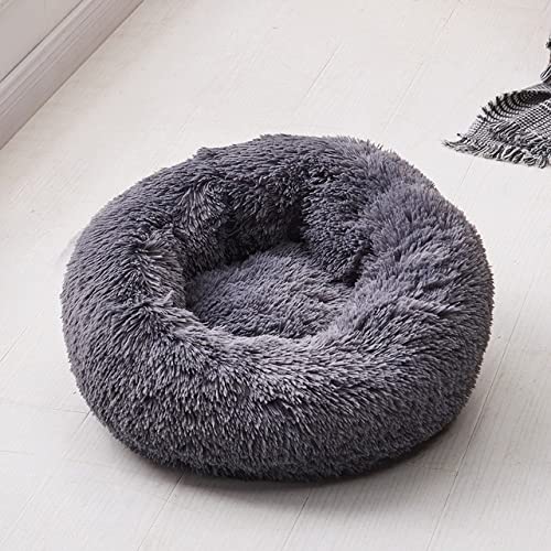 18 Farben Hund Lange Plüsch Betten Beruhigendes Bett Welpen Kissen Haustier Matte Winter Warm Sofa Hundehütte Betten-11,2XL Durchmesser 80cm von XUFXEUT