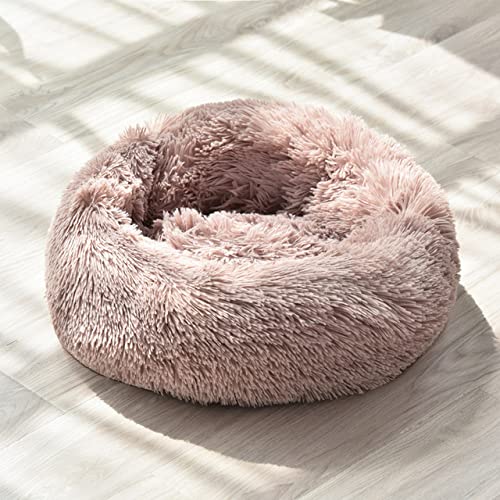 18 Farben Hund Lange Plüsch Betten Beruhigendes Bett Welpen Kissen Haustier Matte Winter Warm Sofa Hundehütte Betten-4,L Durchmesser 60cm von XUFXEUT