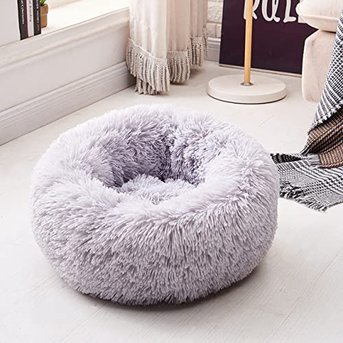 18 Farben Hund Lange Plüsch Betten Beruhigendes Bett Welpen Kissen Haustier Matte Winter Warm Sofa Hundehütte Betten-6,L Durchmesser 60cm von XUFXEUT