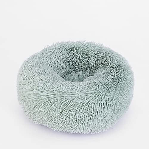 18 Farben Hund Lange Plüsch Betten Beruhigendes Bett Welpen Kissen Haustier Matte Winter Warm Sofa Hundehütte Betten-Hellgrün,S Durchmesser 40cm von XUFXEUT