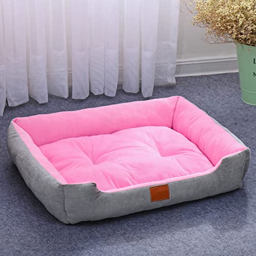 68x58cm Warm Dog House Soft Cat Litter Four Seasons Nest Pet großes Bett Basket Wasserdicht Zwinger für Katze-Welpen-Hellgrau, 48x38 cm von XUFXEUT