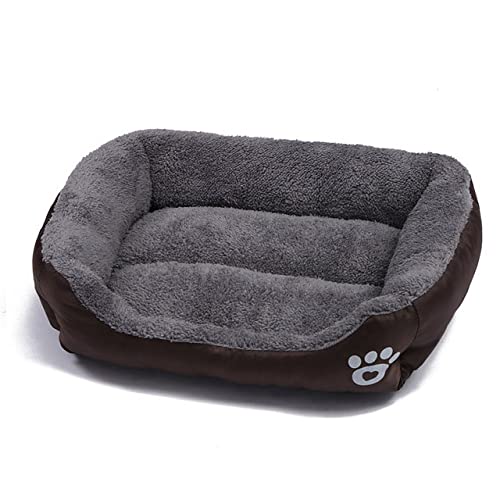 Großes Hundebett Haustiere Haus Schlafen Weich Warm Gemütlich Zwinger Matte Nest Plüsch Waschbar Für Kleine Mittelgroße S-3XL Katzenkissen Zubehör-Kaffee,3XL 110x80CM von XUFXEUT