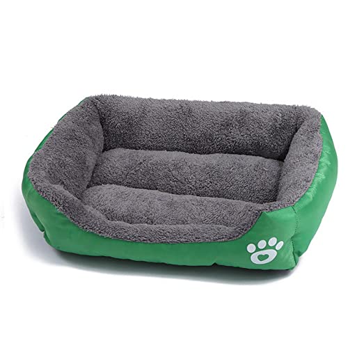 Großes Hundebett Haustiere Haus Schlafen Weich Warm Gemütlich Zwingermatte Nest Plüsch Waschbar Für Kleine Mittelgroße S-3XL Katzenkissen Zubehör-grasgrün,M 50x40CM von XUFXEUT