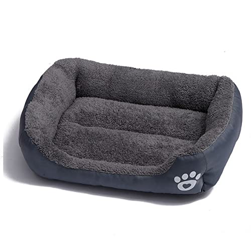 Großes Hundebett Haustiere Haus Schlafen Weich Warm Gemütlich Zwingermatte Nest Plüsch Waschbar Für Kleine Mittelgroße S-3XL Katzenkissen Zubehör-grau,S 45x30CM von XUFXEUT