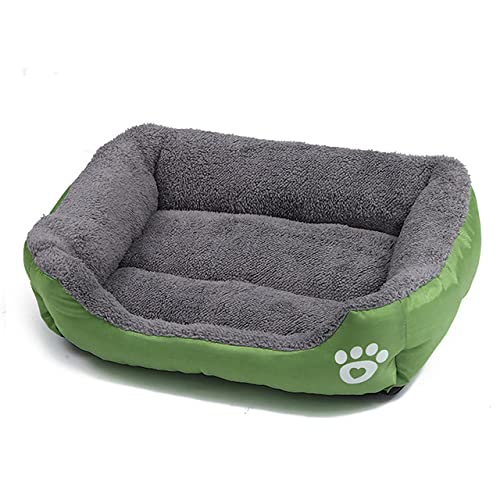 Großes Hundebett Haustiere Haus Schlafen Weich Warm Gemütlich Zwingermatte Nest Plüsch Waschbar Für Kleine Mittelgroße S-3XL Katzenkissen Zubehör-grün,3XL 110x80CM von XUFXEUT