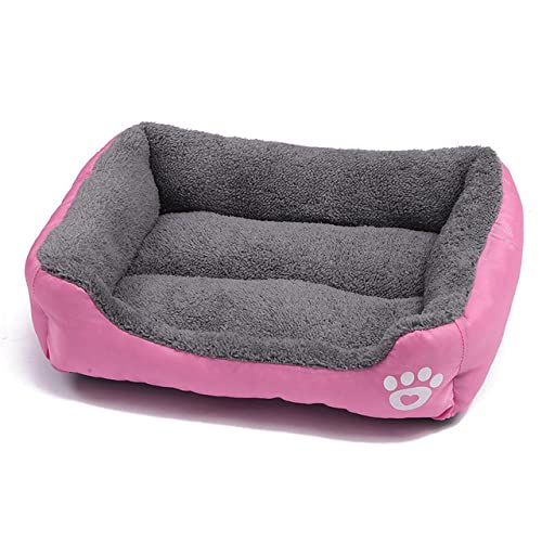 Großes Hundebett Haustiere Haus Schlafen Weich Warm Gemütlich Zwingermatte Nest Plüsch Waschbar Für Kleine Mittelgroße S-3XL Katzenkissen Zubehör-rosa,L 65x50CM von XUFXEUT