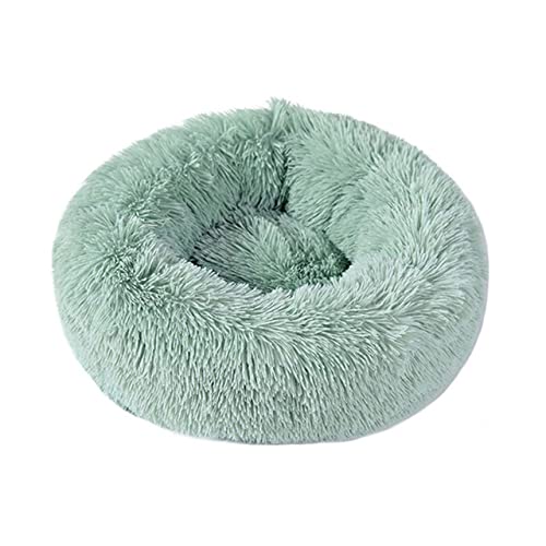 Haustier Hundebett Warm Fleece Rund Hundehütte Haus Lange Plüsch Winter Haustiere Hundebetten Für Mittelgroße Hunde Katzen Weiche Sofamatten-grün,40cm von XUFXEUT