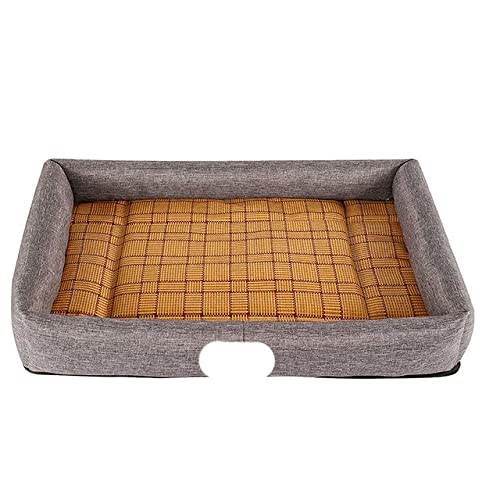 Haustierbett Hundezubehör Four Seasons Allgemeine Kühlung und Atmungsaktiv Quadratische Sommermatte Nest Isomatte für Heimtierbedarf Hundebett-Grau,XL (77x62CM) von XUFXEUT