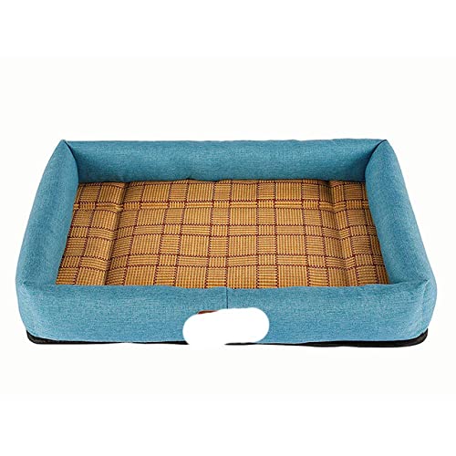 Haustierbett Hundezubehör Four Seasons Allgemeine Kühlung und Atmungsaktiv Quadratische Sommermatte Nest Isomatte für Heimtierbedarf Hundebett-Seeblau,S(40x30CM) von XUFXEUT