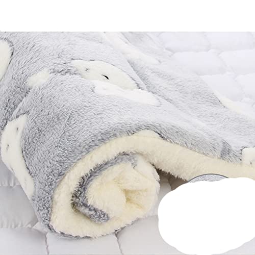 Haustierdecke Hundebett Katzenmatte Weichkorallen-Fleece Winter verdicken warme Schlafbetten für kleine mittelgroße Hunde Katzen Heimtierbedarf-Grau-Bär,L(63X43cm) von XUFXEUT