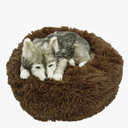 Hundebett Langes Plüsch Rund Katzenhaus Für Kleine Große Mittlere Haustiere Puppys-Dunkelkaffee,80cm,China von XUFXEUT