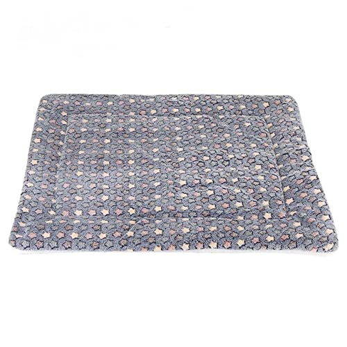 Hundematte Weiches Plüsch Katzendecke Bett Haustierunterlage für kleine mittelgroße Hunde Katzenkissen Bett Tragbar waschbar Warmhaltende Schlafdecke-Blau mit Sternen,XS 32x25cm von XUFXEUT