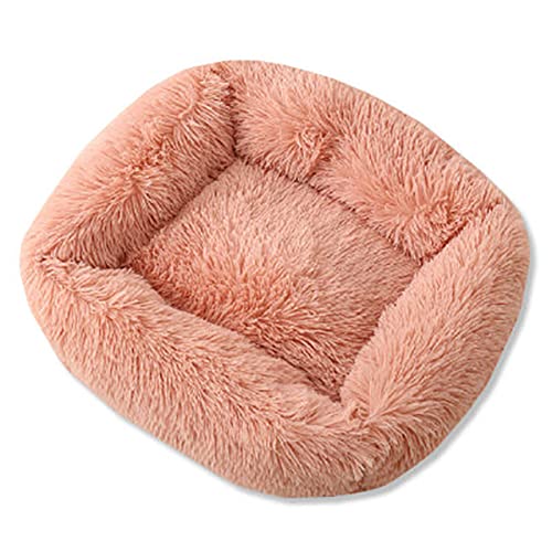 Quadratisches Superweiches Hundebett Warm Plüsch Katzenmatte Hundebetten Für Große Hunde Welpenbett Haus Nest Kissen Haustierprodukt Zubehör-Garnelen Rosa,66x56x18cm,China von XUFXEUT