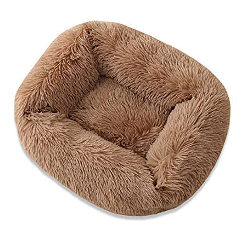 Quadratisches Superweiches Hundebett Warm Plüsch Katzenmatte Hundebetten Für Große Hunde Welpenbett Haus Nest Kissen Haustierprodukt Zubehör-braun,66x56x18cm,China von XUFXEUT