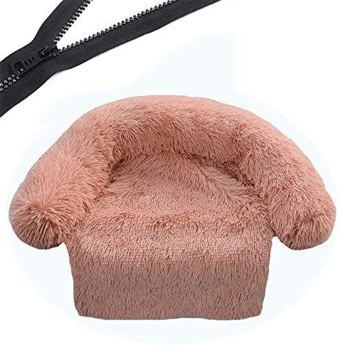 Reißverschluss Hundesofa Abnehmbarer Bezug Hundecouch Bett Waschbar Plüsch Hunde Zwinger Winter Warm Schlafende Haustiere Nest Kissen Hundehautpuder,B50CMxL70CMxOD75CM von XUFXEUT