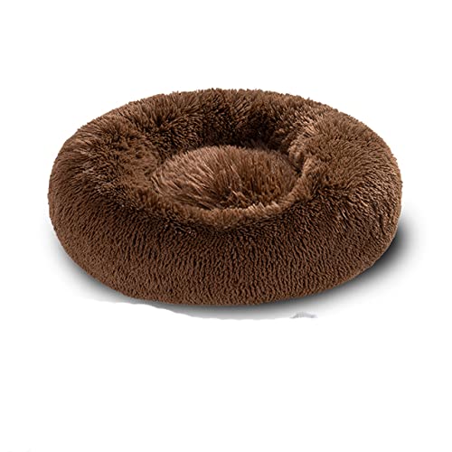 Runder Flauschiger Hundebett Waschbar Haus Lange Plüsch König Hundebett Für Hunde Korb Haustier Kissen Katzenbett Hundematte Tiere Schlafen Sofa-Kaffee-Decke,XL-80CM,China von XUFXEUT