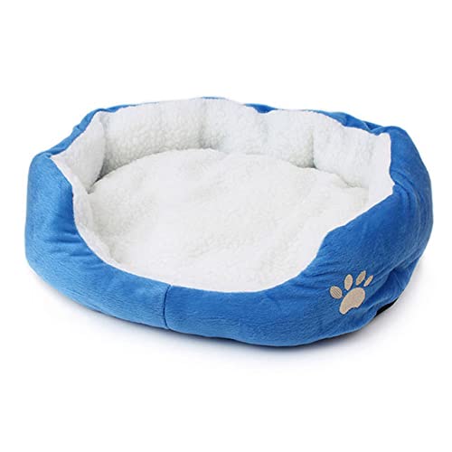 XUFXEUT Weiches Hundebett Plüsch Katzenmatte Hundebetten für große Hunde Bett Labradors House Komfortables Kissen Haustierzubehör-Blau,M von XUFXEUT