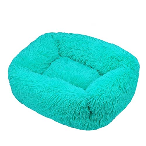 Winter Plüsch Haustierbett Teddy Katzennest Platz Zwinger Haustiermatte Katzenbett Hundebett Heimtierbedarf-Smaragdgrün,M66X55 von XUFXEUT