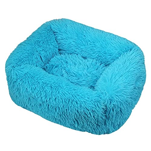 Winter Plüsch Haustierbett Teddy Katzennest Platz Zwinger Haustiermatte Katzenbett Hundebett Heimtierbedarf-grün blau,XXL110X90 von XUFXEUT