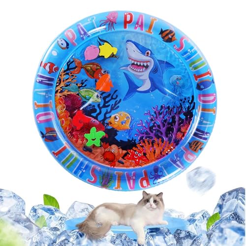 XUQEAYWD Rund Wassermatte Katze, Wasserspielmatte Katze, Sensorisches Wasserpad Katzen, Wassersensor Spielmatte Katzen, Interaktives Katzen Spielzeug, Feel Cool Komfort, 65x65x8cm XUQEAYWD Rund Wassermatte Katze, Wasserspielmatte Katze, Sensorisches Wasserpad Katzen, Wassersensor Spielmatte Katzen, Interaktives Katzen Spielzeug, Feel Cool Komfort, 65x65x8cm von XUQEAYWD