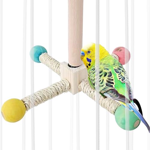 XUQEAYWD Vogel Spielzeug Sitzstange,Holz Vogelkäfig Sitzstangen Ständer | Drehbarer Spielstand Mit Knabberfunktion Für Wellensittiche Nymphensittiche Kanarienvögel XUQEAYWD Vogel Spielzeug Sitzstange,Holz Vogelkäfig Sitzstangen Ständer | Drehbarer Spielstand Mit Knabberfunktion Für Wellensittiche Nymphensittiche Kanarienvögel von XUQEAYWD