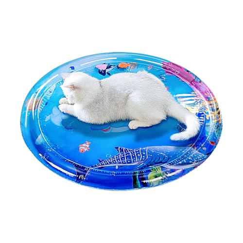XUQEAYWD Wassermatte Katze, Wasser Sensormatte Für Katzen, Katzen Wasserspielmatte, Haustier Sensor Wasserspielmatte, Rund, 100cm, Feel Cool Komfort Für Haustier, Katzenspielzeug XUQEAYWD Wassermatte Katze, Wasser Sensormatte Für Katzen, Katzen Wasserspielmatte, Haustier Sensor Wasserspielmatte, Rund, 100cm, Feel Cool Komfort Für Haustier, Katzenspielzeug von XUQEAYWD