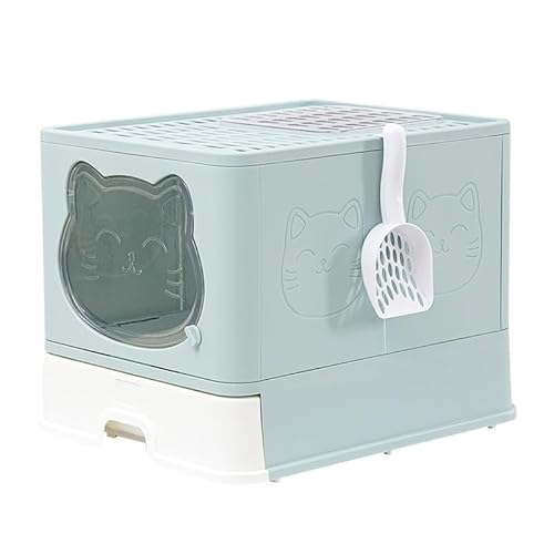 Praktische und leicht zu reinigende Katzentoilette – Geräumiges Design for Haustierbesitzer, die eine unkomplizierte Wartung wünschen(Bule) von XUTCEKOUYR