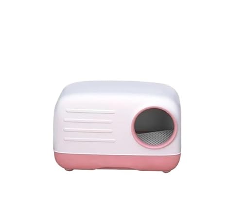 Praktische und leicht zu reinigende Katzentoilette – Geräumiges Design for Haustierbesitzer, die eine unkomplizierte Wartung wünschen(Pink white) von XUTCEKOUYR