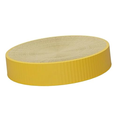 XUTCEKOUYR Kratzmatte for Katzen aus Karton – langlebiges Wellmaterial, attraktives Design, einfaches Aufstellen – perfekt for Kratzen, Spielen und Faulenzen – schützt Ihre Möbel(Yellow,L) von XUTCEKOUYR