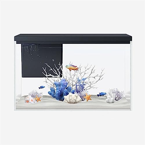 Aquarium Aquarium mit Licht und Pumpenzirkulationsfiltrationssystem, quadratisches transparentes Glasaquarium for Zuhause, ökologisches Aquarium Aquarien von XXAezr