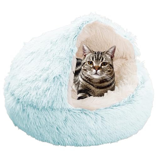 XXIUDEE Donut Katzenbett, Haustierbett, selbstwärmendes Kätzchen, Sofakissen, Haustier-Kuschelbett, Katzenhöhle, Bett, Katzenbett, Hauskatzenschlafsack für Innen-Kätzchen, Welpen, 60 cm, Grün von XXIUDEE