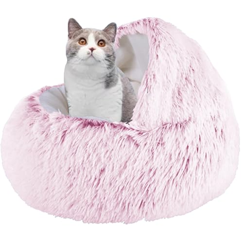 XXIUDEE Donut Katzenbett Katzenhöhle Bett, Haustierbett Kätzchenbett Katzennistbett Haustiersofa Kissen Welpenbett, maschinenwaschbar, Katzenkissen, Haustier-Kuschelbett für kleine/mittlere Katzen, 50 von XXIUDEE