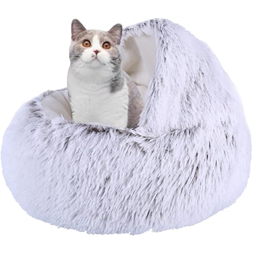 XXIUDEE Donut Katzenbett Katzenhöhle Bett, Haustierbett Kätzchenbett Katzennistbett Haustiersofa Kissen Welpenbett, maschinenwaschbar, Katzenkissen, Haustier-Kuschelbett für kleine und mittelgroße von XXIUDEE