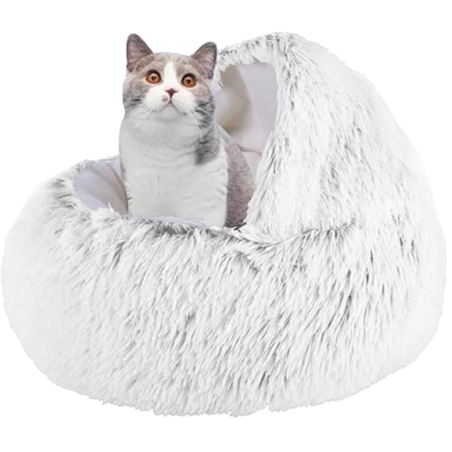 XXIUDEE Donut Katzenbett Katzenhöhle Bett, Haustierbett Kätzchenbett Katzennistbett Haustiersofa Kissen Welpenbett, maschinenwaschbar, Katzenkissen, Haustier-Kuschelbett für kleine und mittelgroße von XXIUDEE