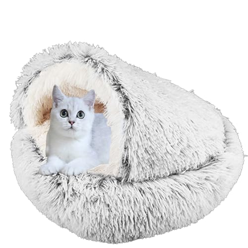 XXIUDEE Haustier-Sofakissen, Donut Katzenbett Haus Haustierbett Hundehöhle Bett, Rutschfestes Katzennistbett Welpenbett, Katzenkissen Katzenschlafsack Welpensofa für kleine mittelgroße Katzen, 50 cm, von XXIUDEE