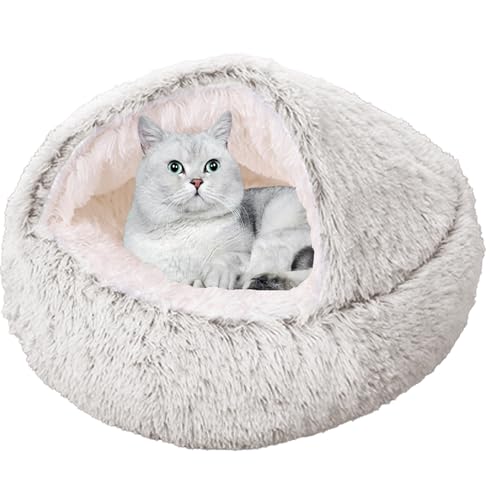 XXIUDEE Rundes Katzenbett, Katzensofa, maschinenwaschbar, Welpenbetten, Haustierkissen, Kätzchenbett, Katzenhöhle, Haustier-Kuschelbett mit rutschfester Unterseite für kleine, mittelgroße Katzen, 40 von XXIUDEE