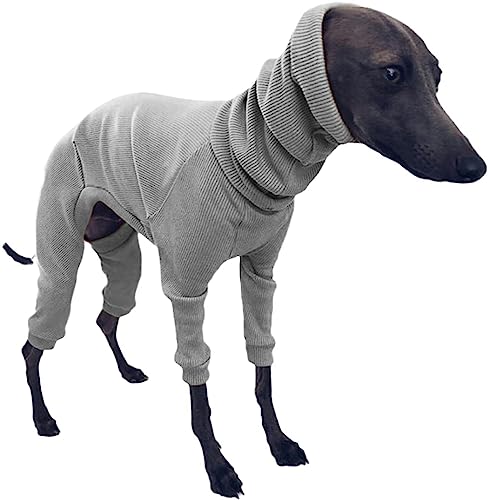 XXLI Leichter Hunde-Pyjama, hoher Halsausschnitt, warm, hohe Elastizität, 4 Beine, einfacher Schlafanzug für kleine, mittelgroße und große Hunde, Whippet, italienische Windhunde von XXLI