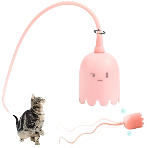 XYHAOAI Katzenspielzeug Elektrisch, Selbstbeschäftigung Cat Toys, Interaktives Katzenspielzeug, Schwanz-Teaser Katzenspielzeug für Katzen, USB-Aufladung katzenspielzeug Intelligenz zubehör (Rosa) von XYHAOAI